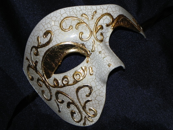 Phantom of the Opera Mask in Gold and Ivory