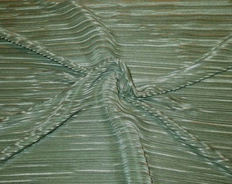 REMNANT--Moss Green Finely Pleated Polyester Charmeuse Fabric--One Yard