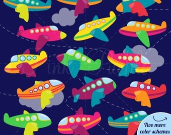 Airplane Clipart Clip Art, Retro Airplanes and Transportation Clipart Clip Art Vectors - Commercial and Personal Use