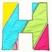 Diagonal Bias Patchwork rag edges applique alphabet and numbers -  machine embroidery applique designs - 4x4, 5x7, 6x10  INSTANT DOWNLOAD