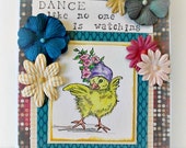 Chicken Dance Greeting Card Handmade Watercolor Card One of A Kind Stamped Image Handmade Card Blank Inside Greeting Card Hand Painted Chicken Dance Greeting Card Handmade Watercolor Card One of A Kind Stamped Image Handmade Card Blank Inside Greeting Card Hand Painted