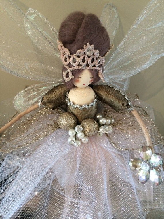 Christmas Tree Top Fairy Pink & Silver by FabulousFairyFactory