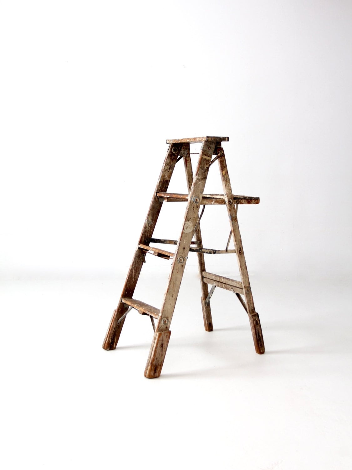 vintage painter's ladder wood step ladder decorative