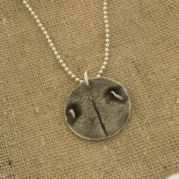 DOG NOSE PRINT paw print heart charm necklace custom dog