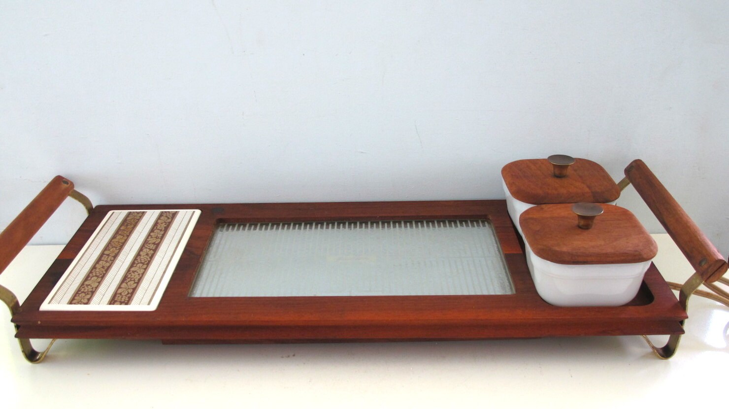 Vintage Jaxton Warming Tray Mid Century Server Condiments Haute Juice