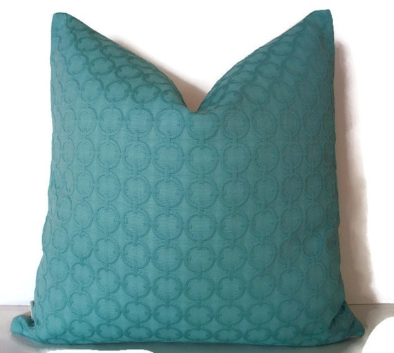Turquoise Pillow Cover Solid Aqua Decorative Pillow Cover
