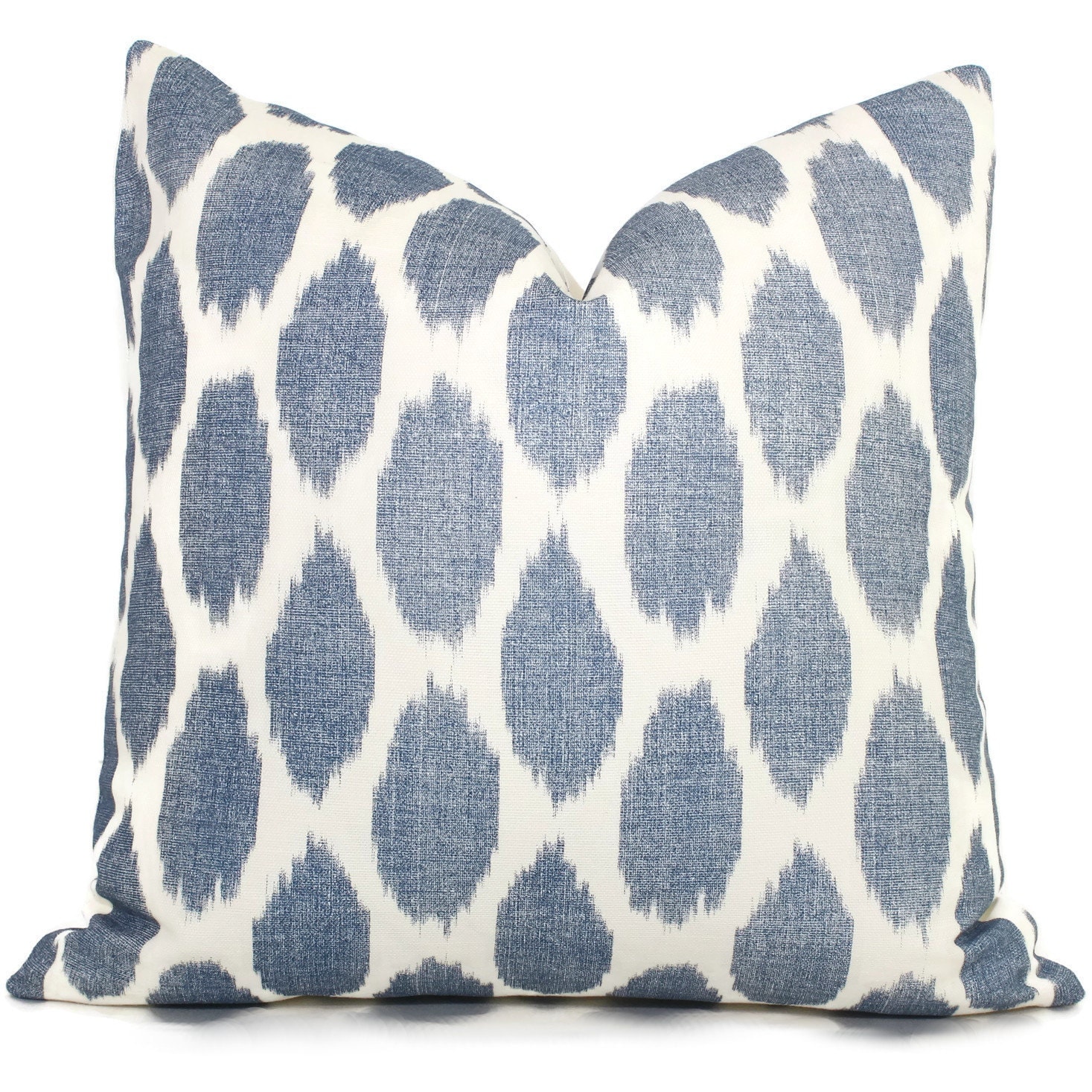 Navy Blue Adras Ikat Quadrille China Seas Pillow Cover Square - ðzoom navy blue adras ikat quadrille china seas pillow cover square - ðzoom