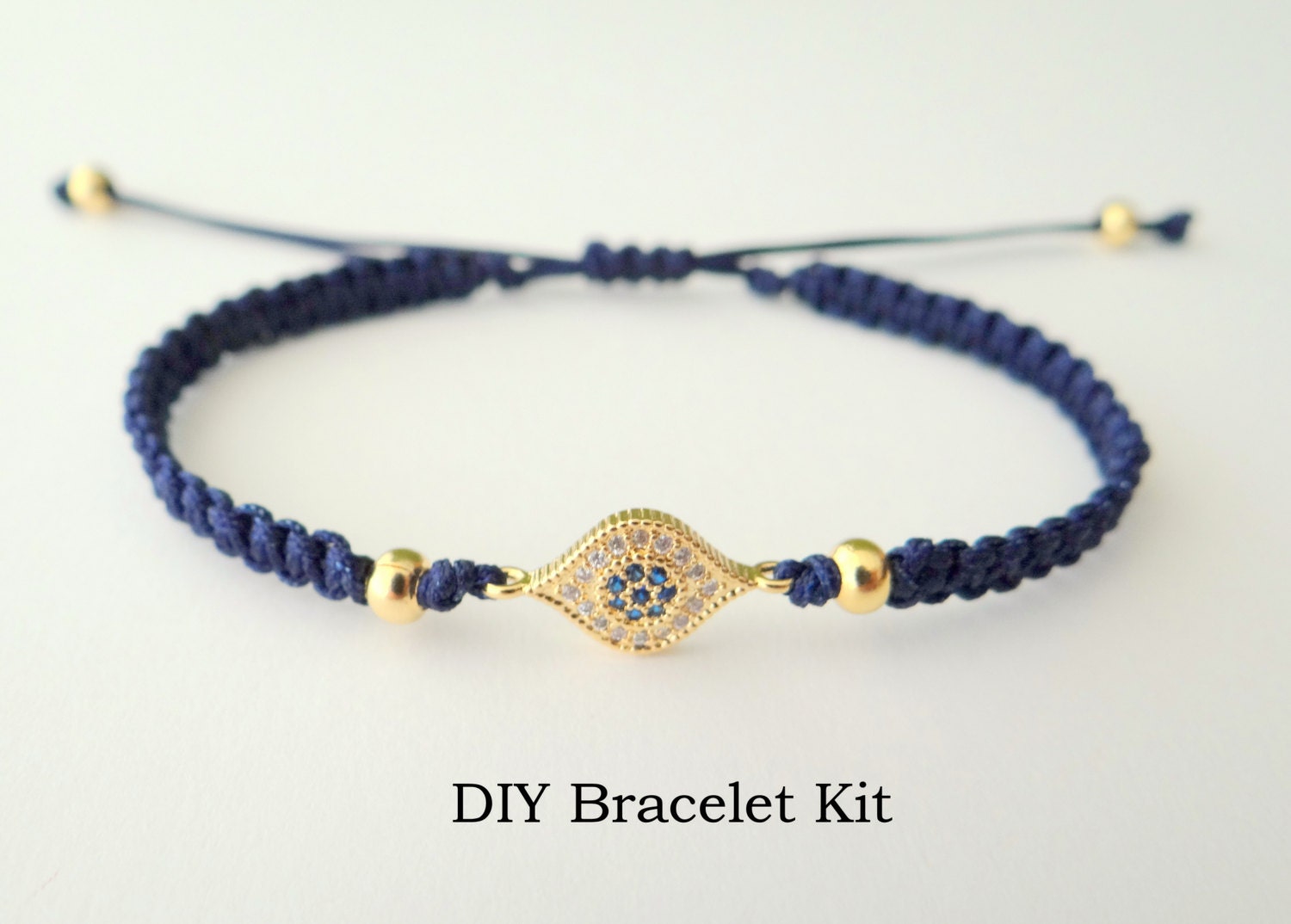 DIY Bracelet Kit Rhinestone Macrame Bracelet by MaisJewelry