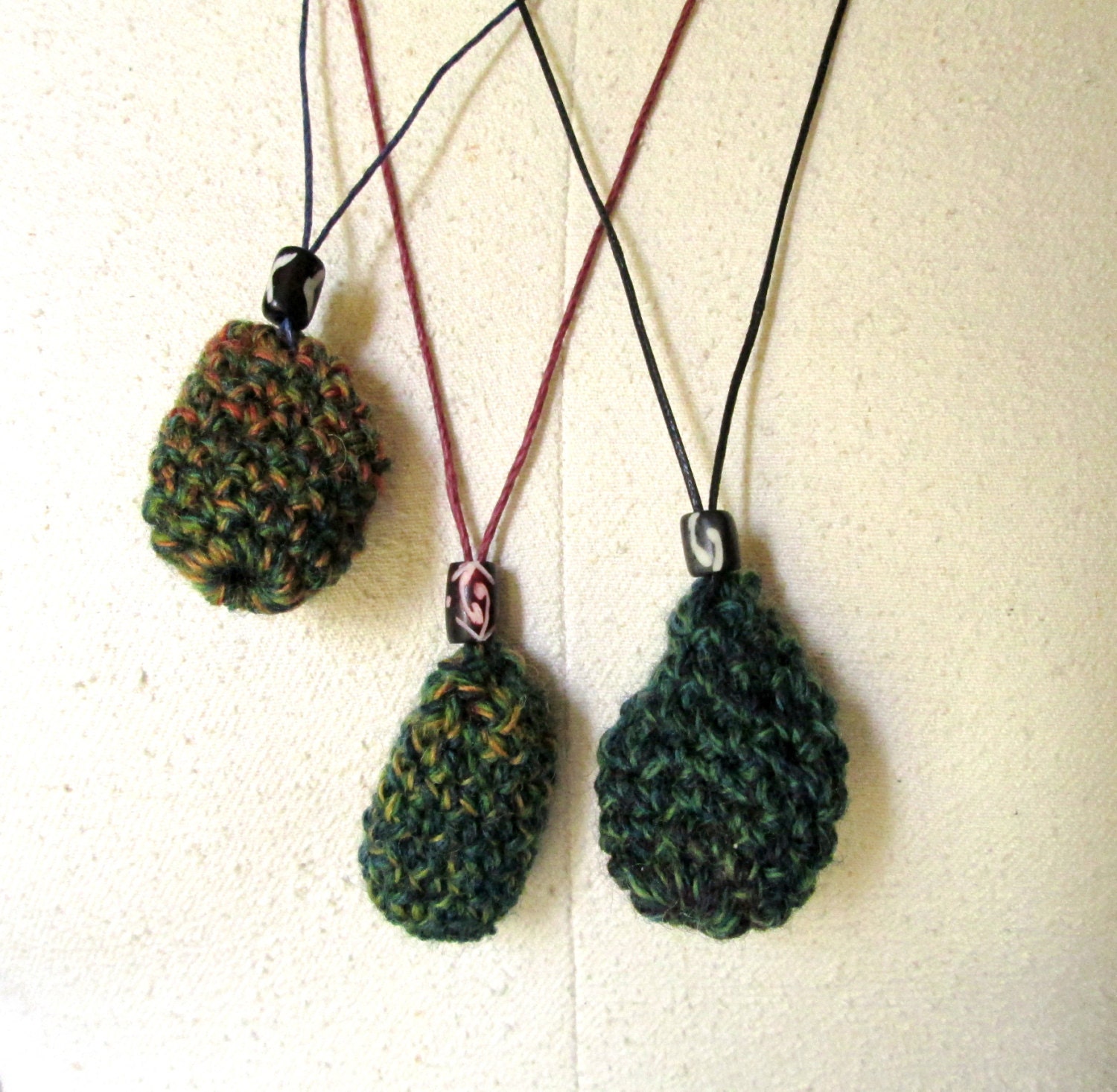 Amulet Pouch Talisman Necklace crochet bag ethnic tribal gypsy