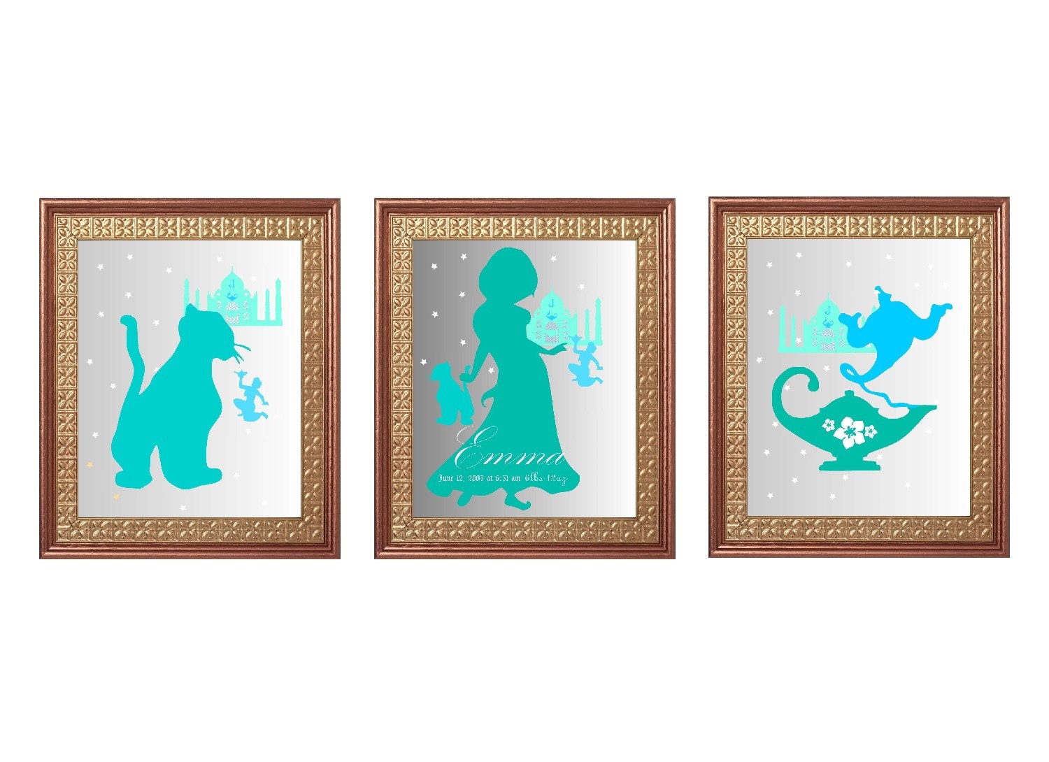 Jasmine Nursery Wall Art Set Princess Room Decor