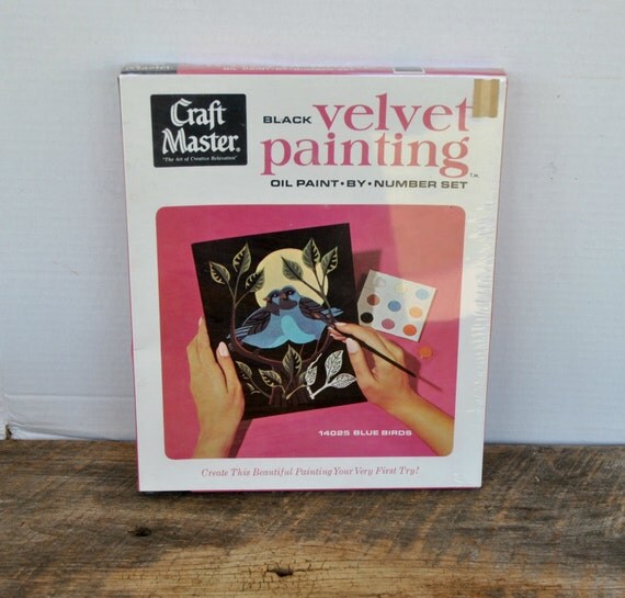 Vintage Craft Master Black Velvet Painting Oil Paint By Number