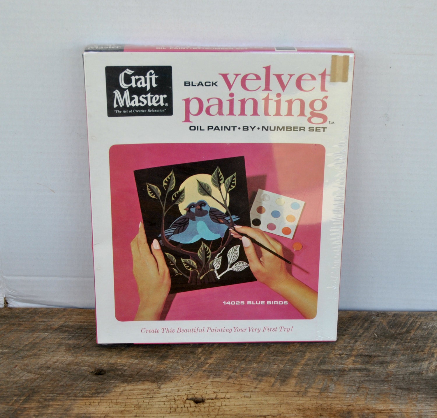 Vintage Craft Master Black Velvet Painting Oil Paint By Number