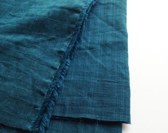 cotton double gauze fabric. soft japanese pure cotton fabric. 102cm (40in) wide. sold by 50cm (19in) long / half yard. dark blue green