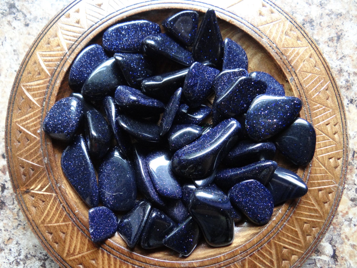 BLUE GOLDSTONE Stone Gemstone Crystal Tumbled 4 oz Wiccan