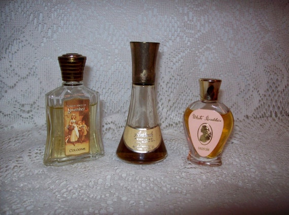 vintage bottle holders milk Vintage English Lavender, Perfumes Ladies Miniature Ambush Yardley's