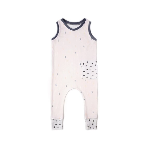 Muted Peach Romper Organic Baby Clothes by fawnkidsclothing