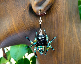 Beaded Spider Earrings Spider Jewelry
