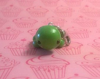 Green Turtle Polymer Clay Keychain Charm Doll Animal Figurine Miniature ooak Gift Cute Kawaii