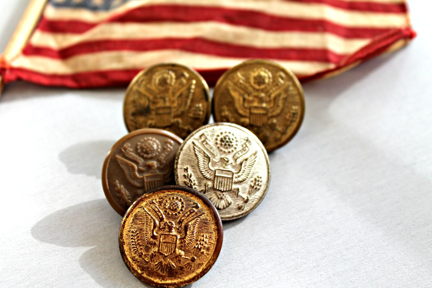 vintage US Army military buttons mixed lot