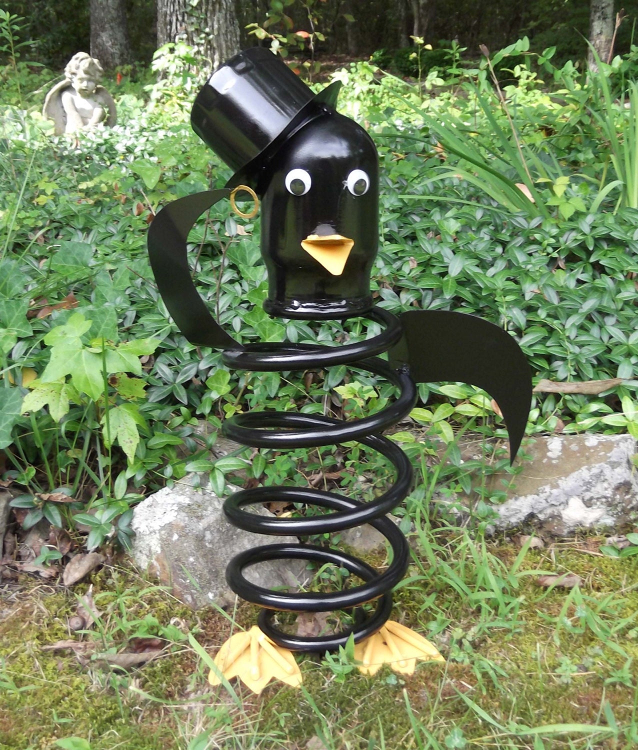 Penguin scrap metal yard art or garden art