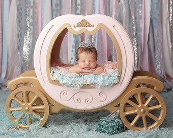 Princess Carriage Prop - DOUBLE SIDED, Carriage Prop, Cinderella Prop, Newborn Photo Prop, Newborn Photography Prop