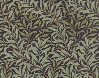 1/2 yard - BEST of MORRIS Willow Boughs on Black by Barbara Brackman - Arts and Crafts Art Nouveau Style