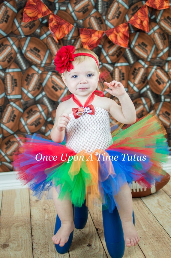 Sports Theme Tutu Dress Little Girls or Toddler Size Baby 6