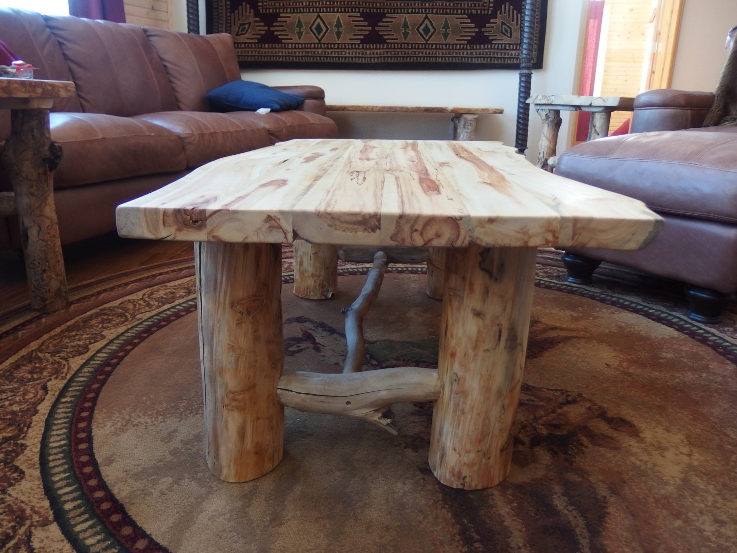 Rustic Decor Aspen Log Coffee Table log furniture cabin