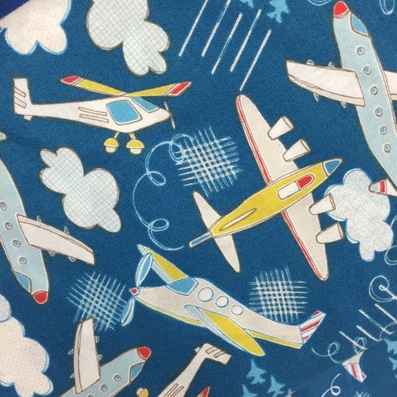 Plane Fabric Airplanes Fabric By The Yard Dark Blue Kids