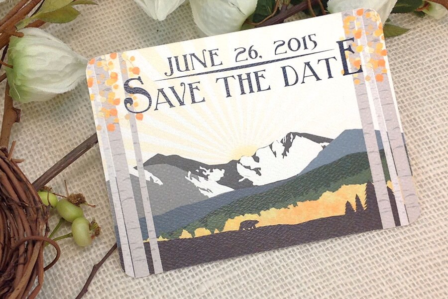 Longs Peak Colorado Save The Date Notecard with Envelope