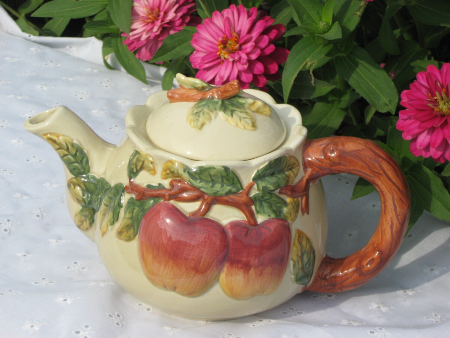 1991 Vintage CBK Ltd. Red Apple Teapot Ceramic teapot