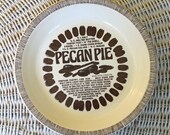 Vintage Ceramic Pecan Pie Dish by Royal China Co with Recipe