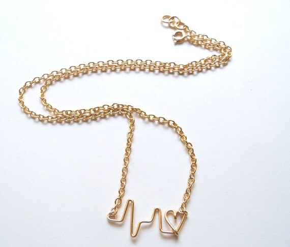 womens heartbeat necklace