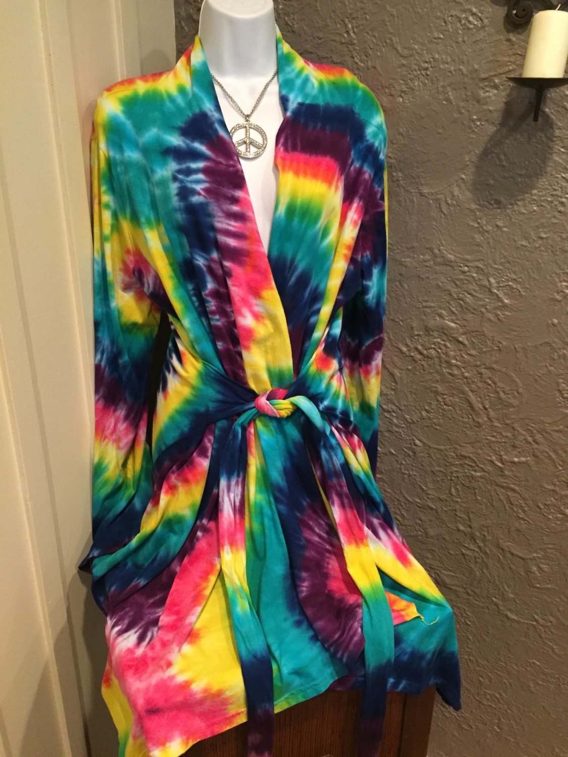 Tye dye bathrobe hand dyed bathrobe jersey 100 cotton tie