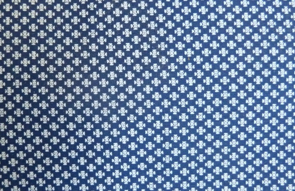Navy Diamond print Shweshwe Fabric 100% Cotton Original Da