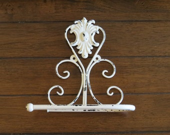 Toilet Paper Holder/ Antique White or Pick Color/ Shabby Chic Bathroom Accessories / Tissue Holder / TP Hanger / Cottage Chic Bathroom