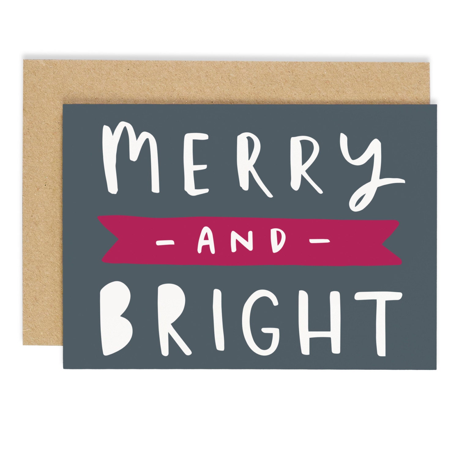 Merry And Bright Christmas Card Holiday Card Cc99