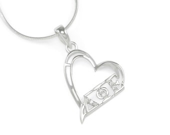 Pi Kappa Alpha Sterling Silver Lavaliere Pendant Set With CZs - 18" Chain, Greek Jewelry Gift - View #9