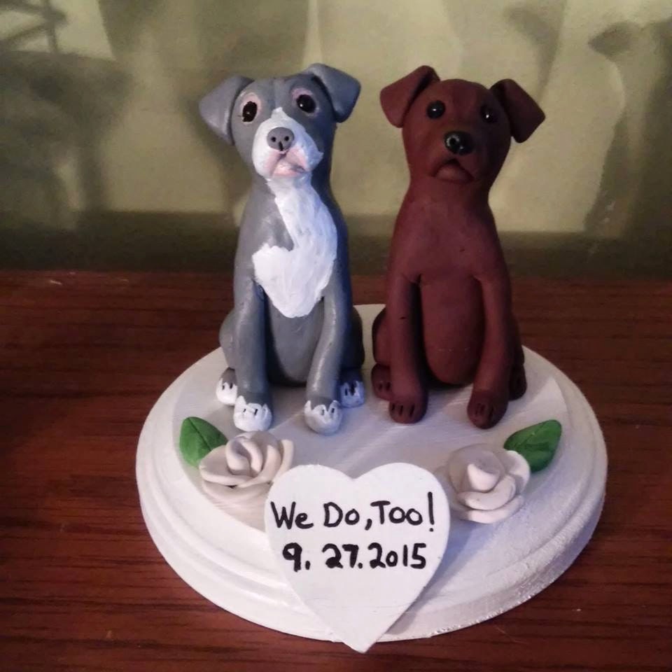 Custom Made Dog Wedding Cake Toppers/ Groom's Cake/ Pit