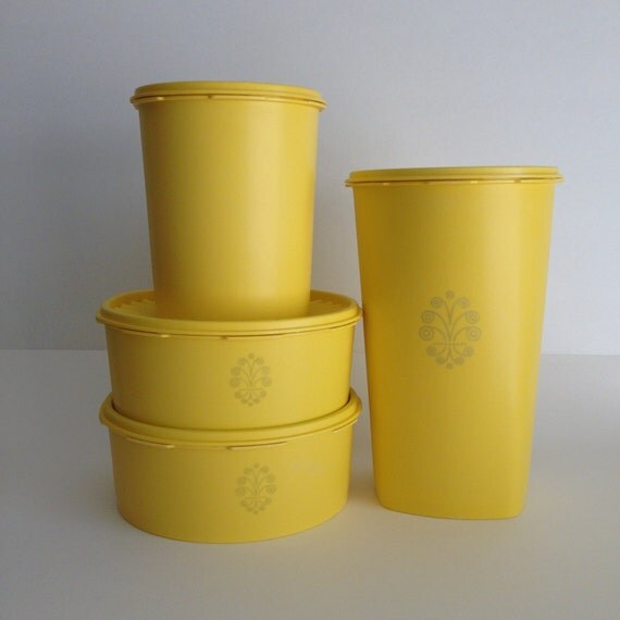Vintage Tupperware Canister Set Set of Four by ThatRetroChick