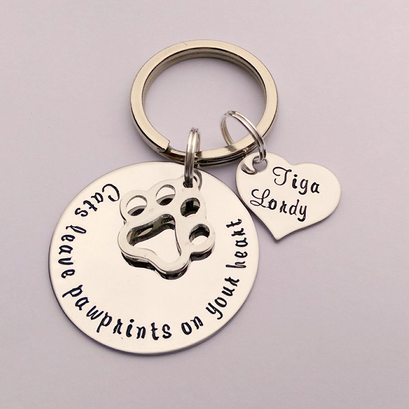 Personalised cat keyring personalised cat keychain cats