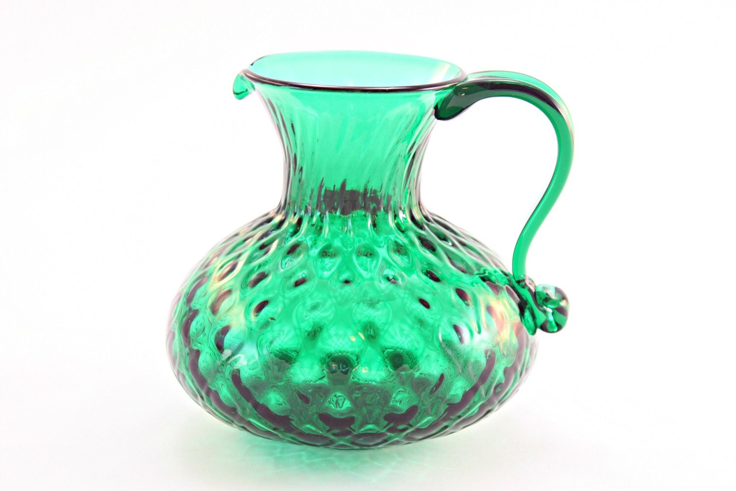 Glass Pitcher Mouth Blown Pitcher Pilgrim Glass Pitcher