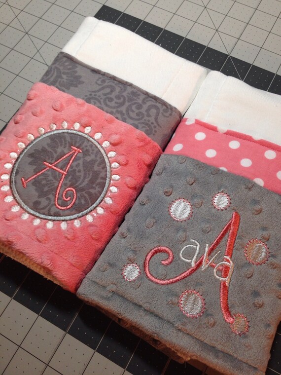 Personalized Burp Cloth Set of 4 by debbierofstad on Etsy