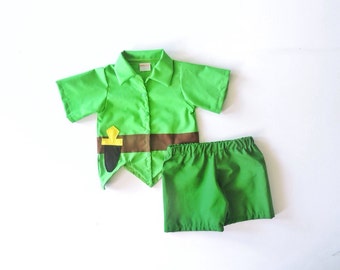 Peter Pan Set (2 pc set) -Peter Pan Costume -Pirate Disney Cruise- Neverland Outfit- Halloween Outfit- Neverland - Birthday Costume