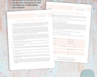 Wedding Photography Contract Template - Photoshop Download - NG023 - INSTANT DOWNLOAD