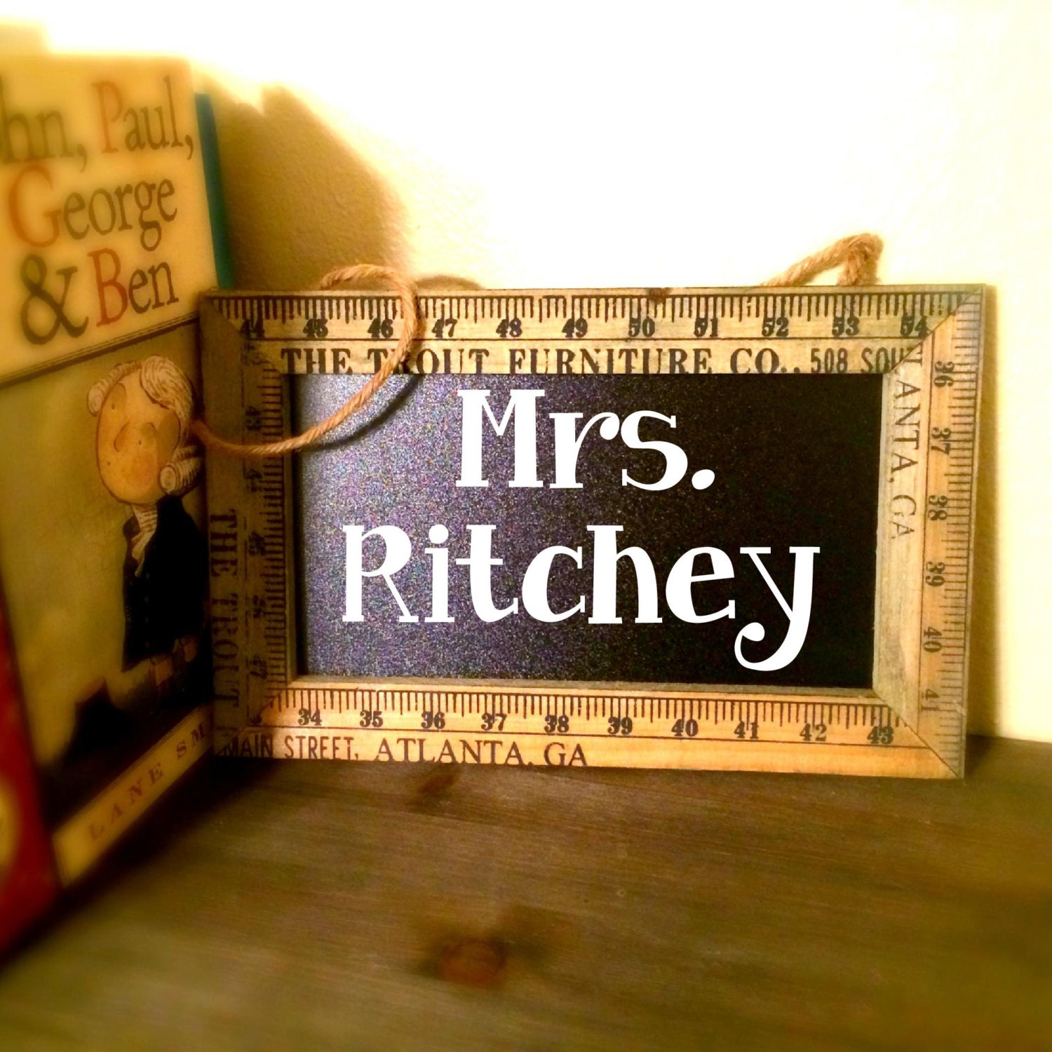 Ruler Chalkboard Teacher Gift custom