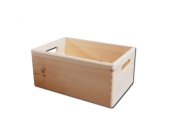 Plain Unpainted Wooden Tool Box DIY Storage Chest without