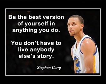 Stephen Curry Basketball Motivation Poster, Coaching Wall Art, Son Inspiration Wall Decor, Be Best Version of YOU, 8x10", 11x14", Free Ship