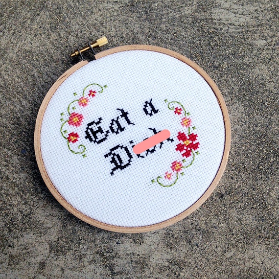 Eat a D 5 Cross Stitch by houseofmiranda on Etsy