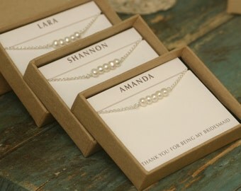 Bridesmaid bracelet set of 3 pearl bracelets for bridesmaids, bridesmaid jewelry set of 3, pearl bracelet bridesmaid - Beth